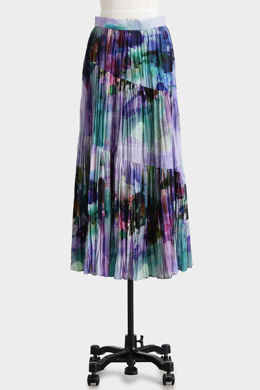 hueLe Museum 【STUMBLY】Crushed Art Print Skirt (グリーン, 38) ヒューエルミュージアム ELLE SHOP hueLe Museum 【STUMBLY】Crushed Art Print Skirt (グリーン, 38) ヒューエルミュージアム ELLE SHOP