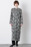 【STUMBLY】Sheer Combination Pattern Dress