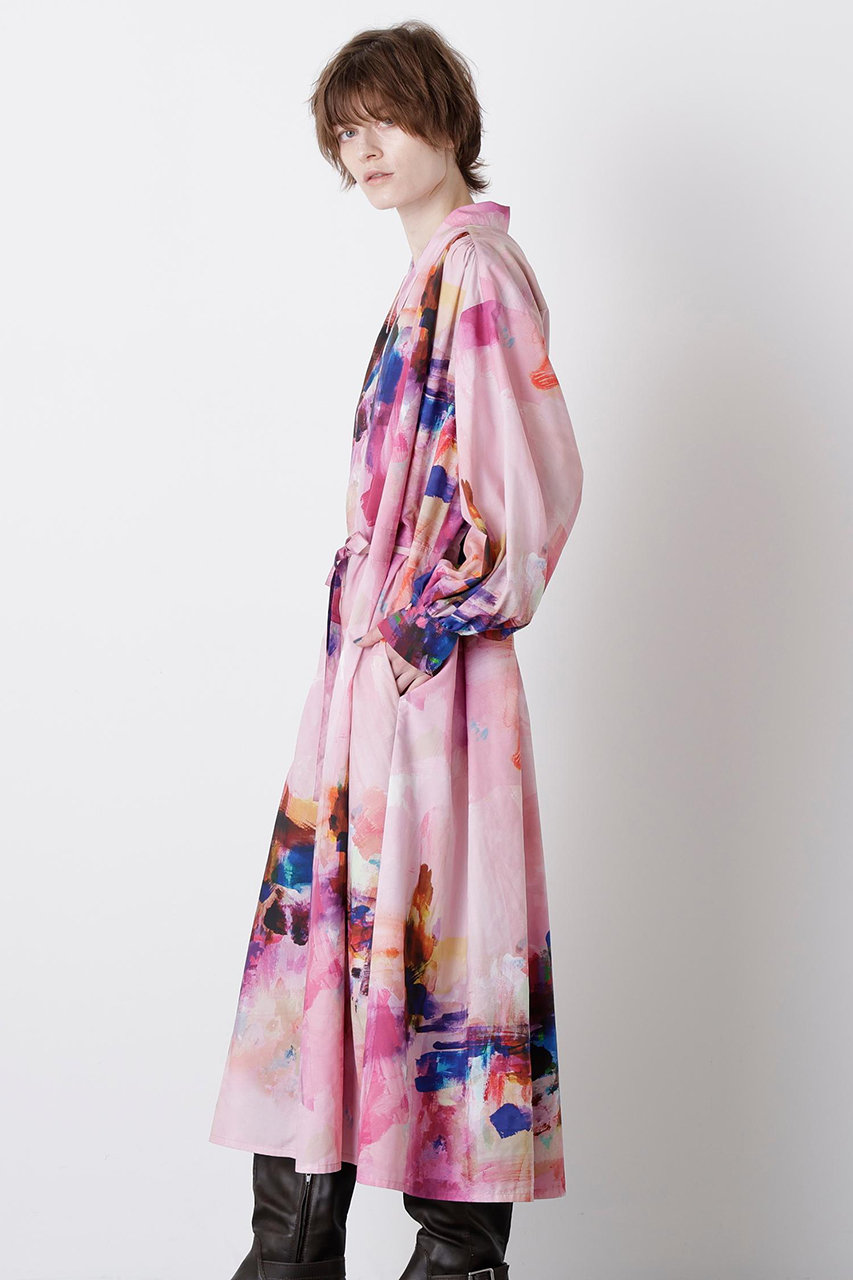 hueLe Museum 【STUMBLY】Art Printed Shirt Dress (ピンク, 38) ヒューエルミュージアム ELLE SHOP hueLe Museum 【STUMBLY】Art Printed Shirt Dress (ピンク, 38) ヒューエルミュージアム ELLE SHOP