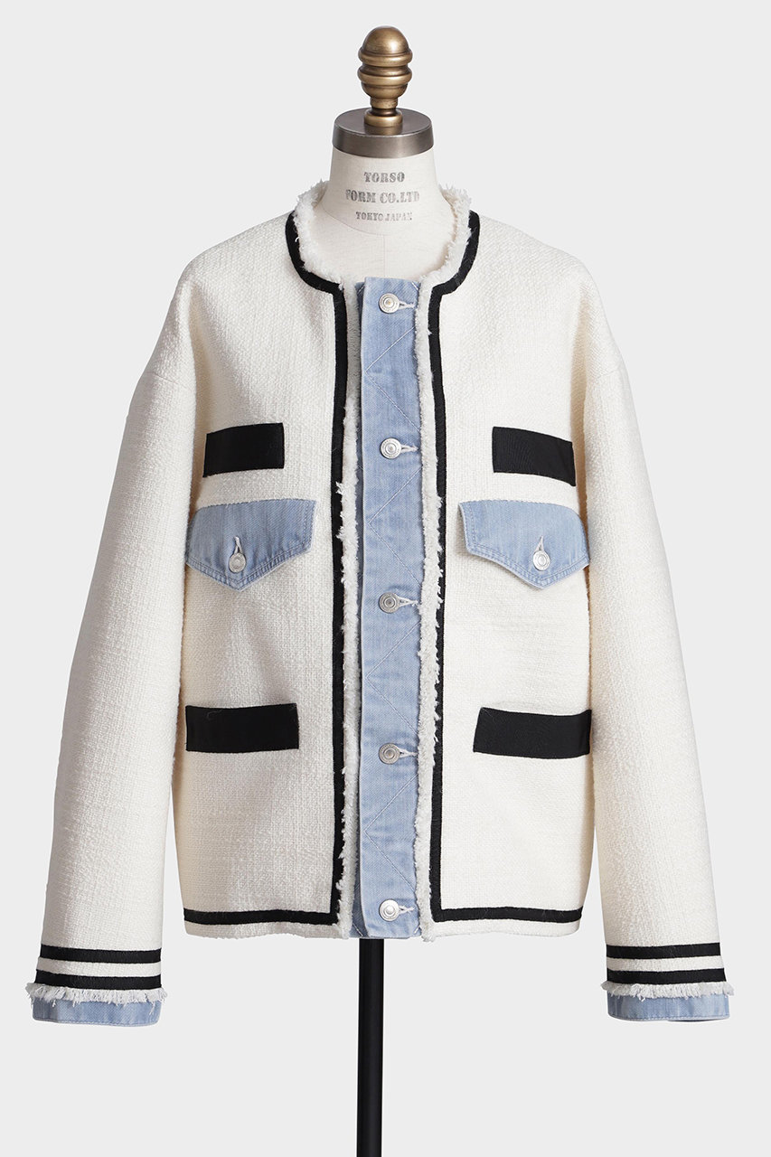 STUMBLY ツィードコンビネーションジャケット hueLe Museum(ヒューエルミュージアム)｜【STUMBLY】Tweed/Denim Combi