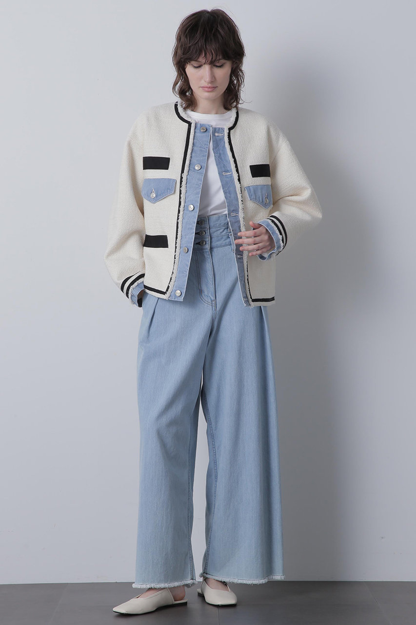 STUMBLY ツィードコンビネーションジャケット hueLe Museum(ヒューエルミュージアム)｜【STUMBLY】Tweed/Denim Combi