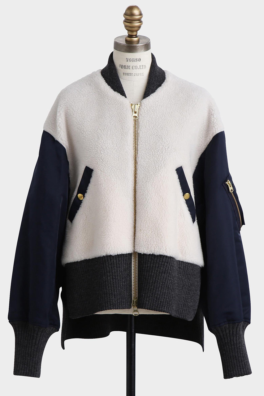 hueLe Museum 【STUMBLY】Boa / Quilted MA-1 Combination (ネイビー, 36) ヒューエルミュージアム ELLE SHOP hueLe Museum 【STUMBLY】Boa / Quilted MA-1 Combination (ネイビー, 36) ヒューエルミュージアム ELLE SHOP