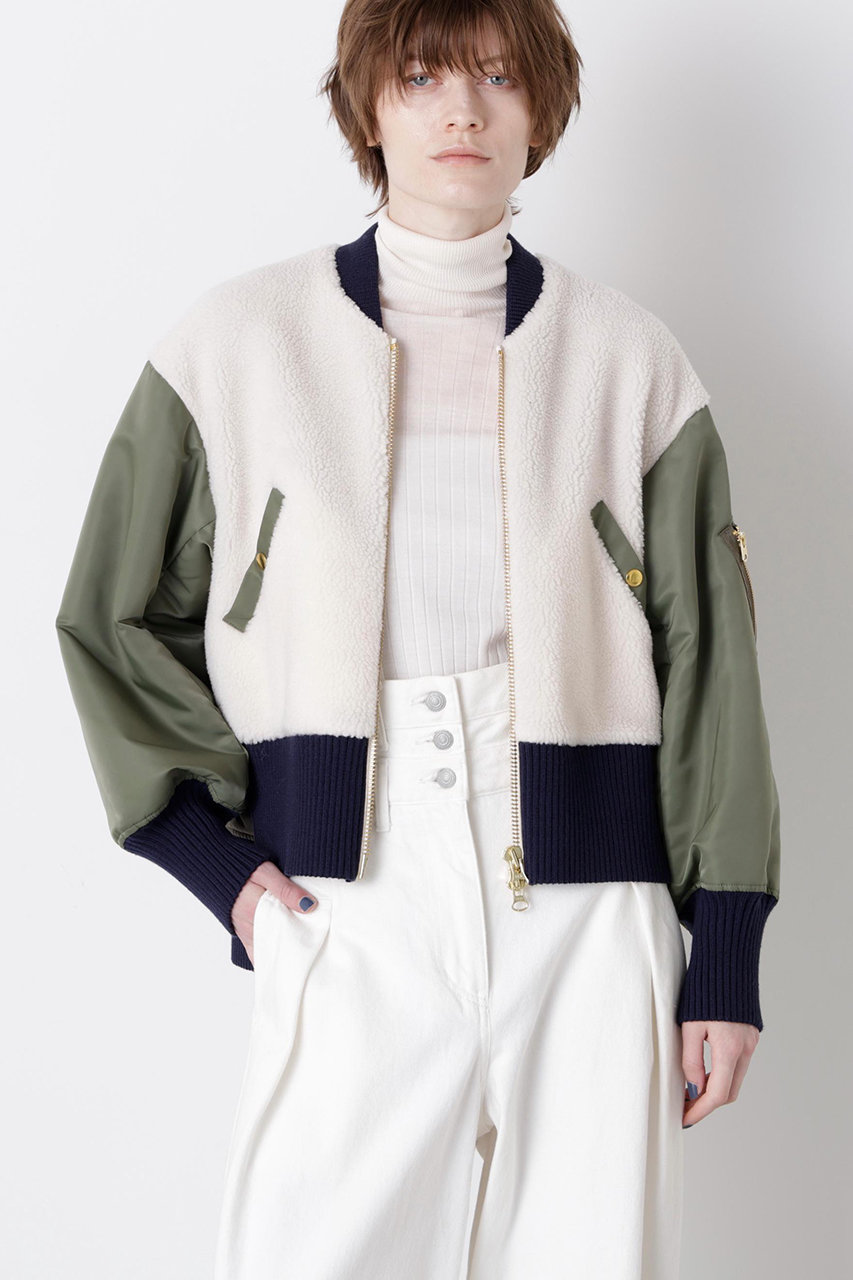 hueLe Museum 【STUMBLY】Boa / Quilted MA-1 Combination (カーキ, 36) ヒューエルミュージアム ELLE SHOP hueLe Museum 【STUMBLY】Boa / Quilted MA-1 Combination (カーキ, 36) ヒューエルミュージアム ELLE SHOP