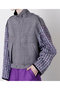 【STUMBLY】Tweed Sleeve Stand Zip UP JK ヒューエルミュージアム/hueLe Museum