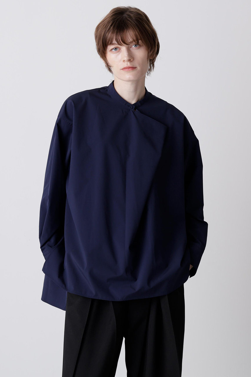 ヒューエルミュージアム/hueLe Museumの【hLM】タックネックブラウス(ネイビー/7505210921)