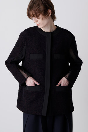 ヒューエルミュージアム/hueLe Museumの【hLM】ループヘリンボーンツイードジャケット(110800/110801)