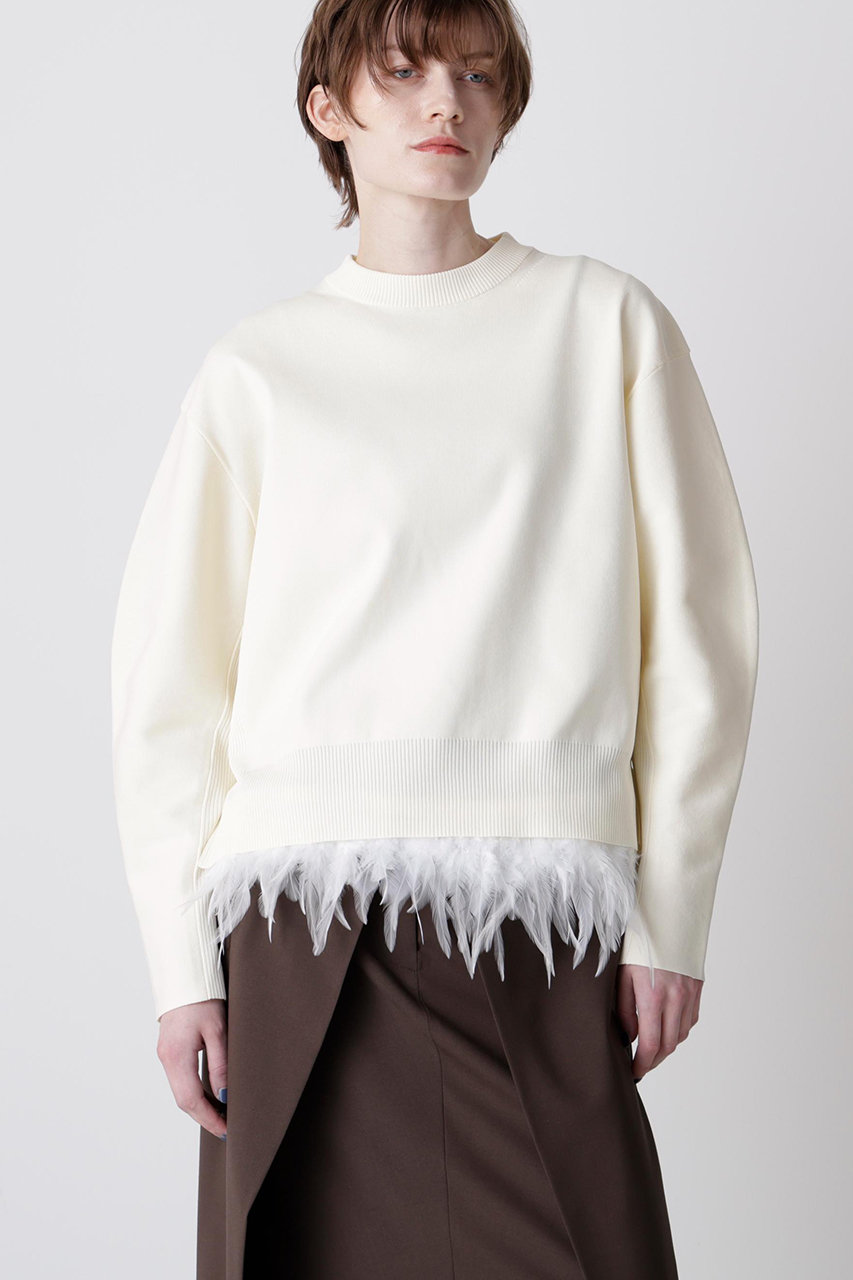 ヒューエルミュージアム/hueLe Museumの【hLM】フェザーレイヤードニット(ホワイト/7505270907)