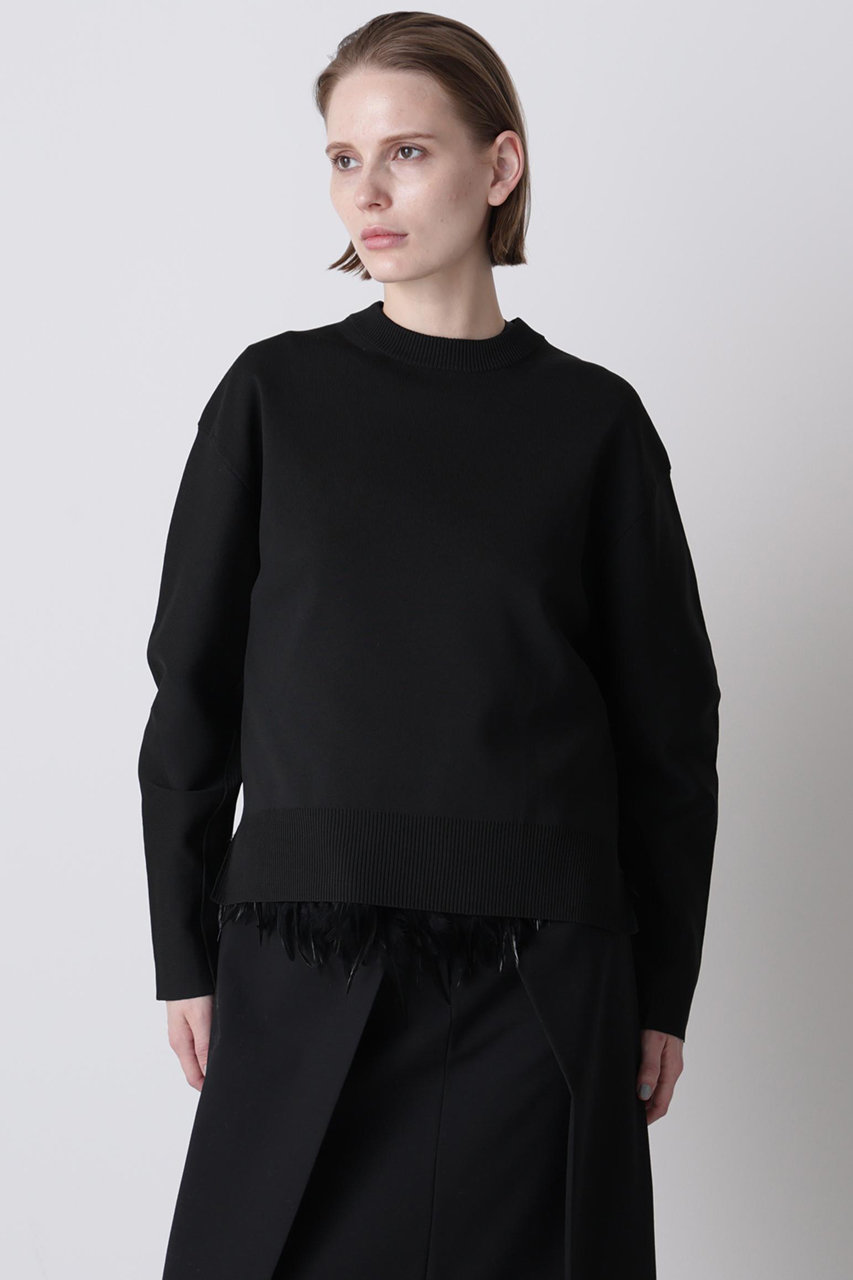 ヒューエルミュージアム/hueLe Museumの【hLM】フェザーレイヤードニット(ブラック/7505270907)