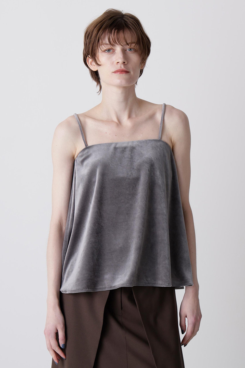 【hLM】カップ付きベロアキャミソール