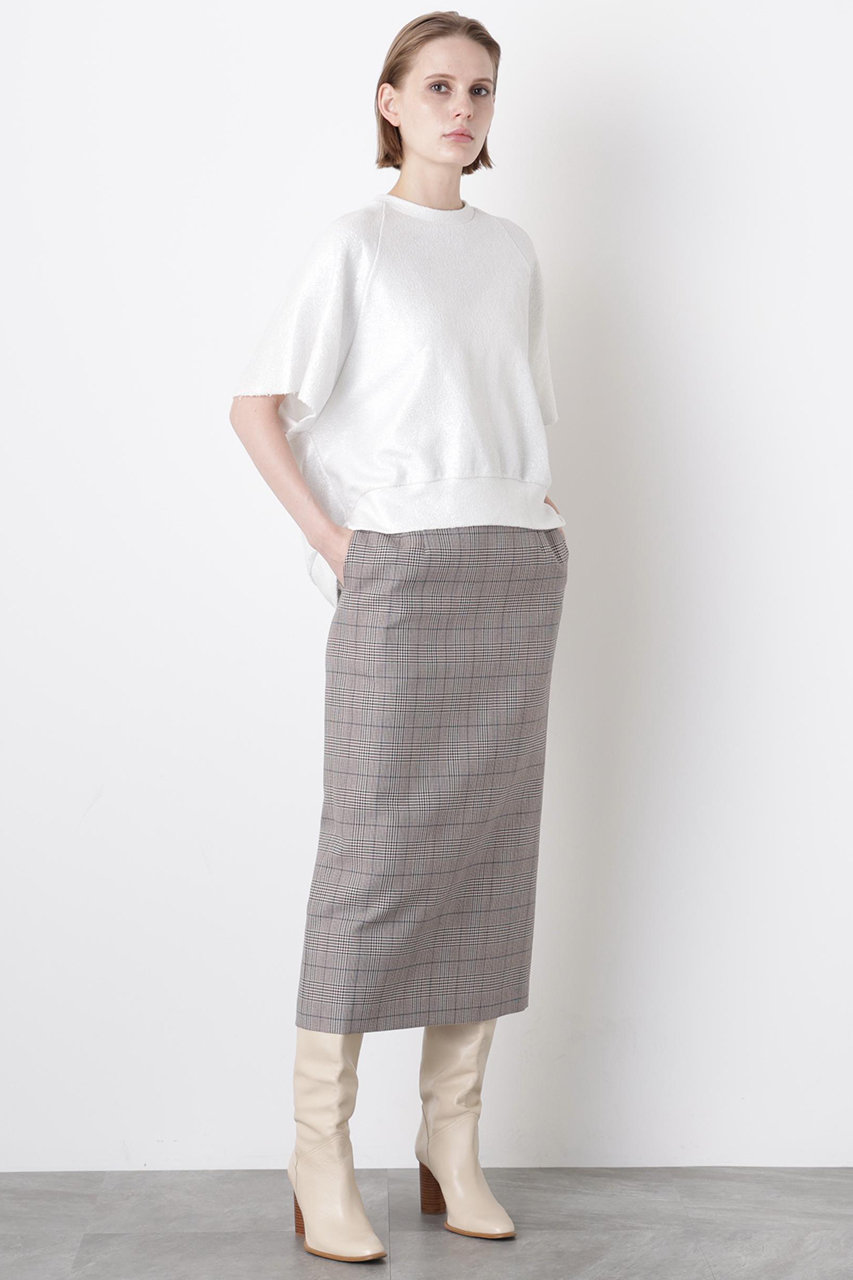 hueLe Museum 【STUMBLY】Yarn Dyed I-Line Skirt (グレー, 38) ヒューエルミュージアム ELLE SHOP