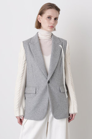 ヒューエルミュージアム/hueLe Museumの【STUMBLY】Cable Knit Sleeve Jacket(110800/110801)