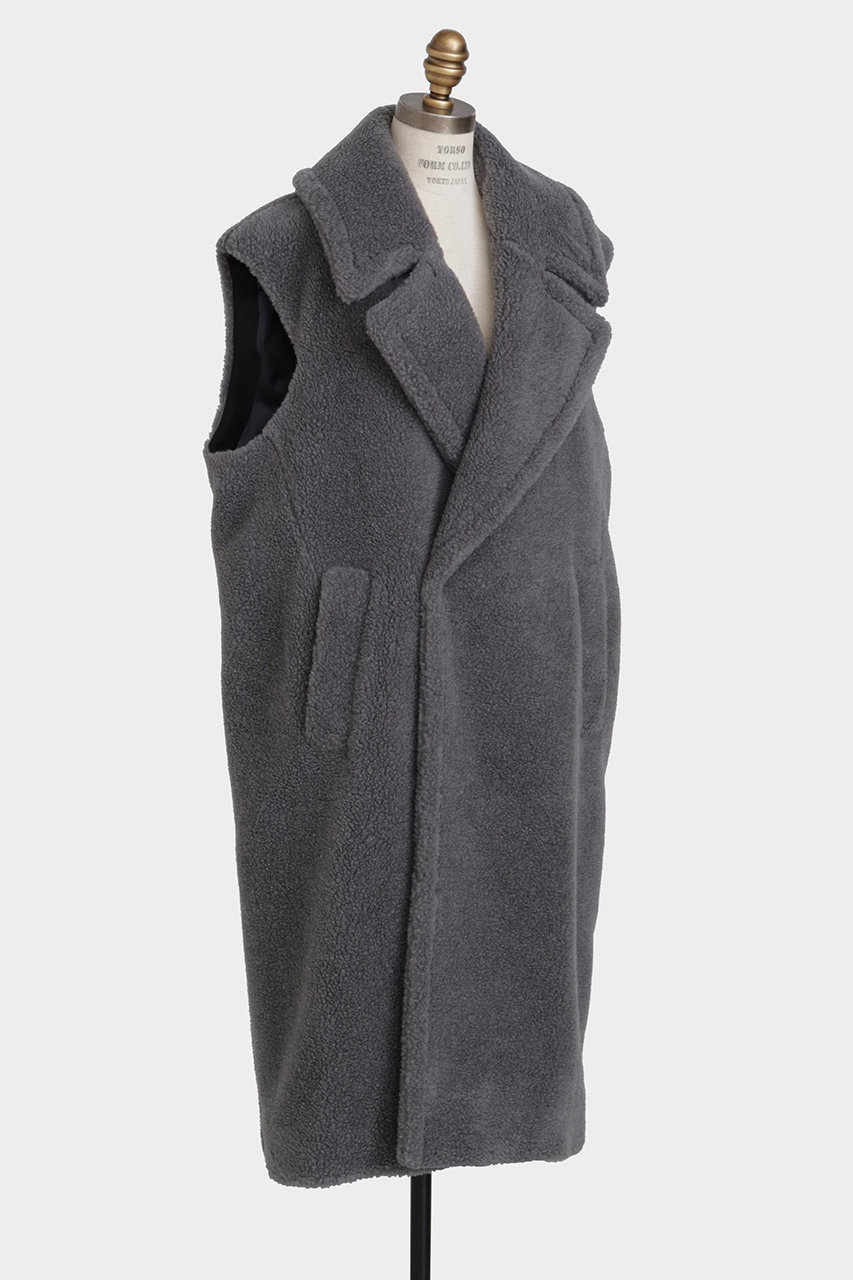 hueLe Museum 【STUMBLY】New Silhouette Boa Gilet (グレー, 36) ヒューエルミュージアム ELLE SHOP