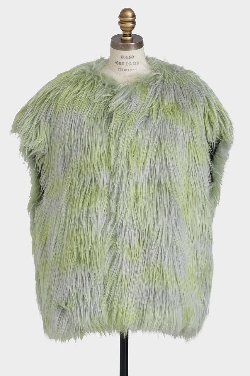 hueLe Museum 【STUMBLY】Gradation Dyed Fur Touch Gilet (ライトグリーン, 38) ヒューエルミュージアム ELLE SHOP hueLe Museum 【STUMBLY】Gradation Dyed Fur Touch Gilet (ライトグリーン, 38) ヒューエルミュージアム ELLE SHOP