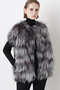 【STUMBLY】Gradation Dyed Fur Touch Gilet ヒューエルミュージアム/hueLe Museum グレー