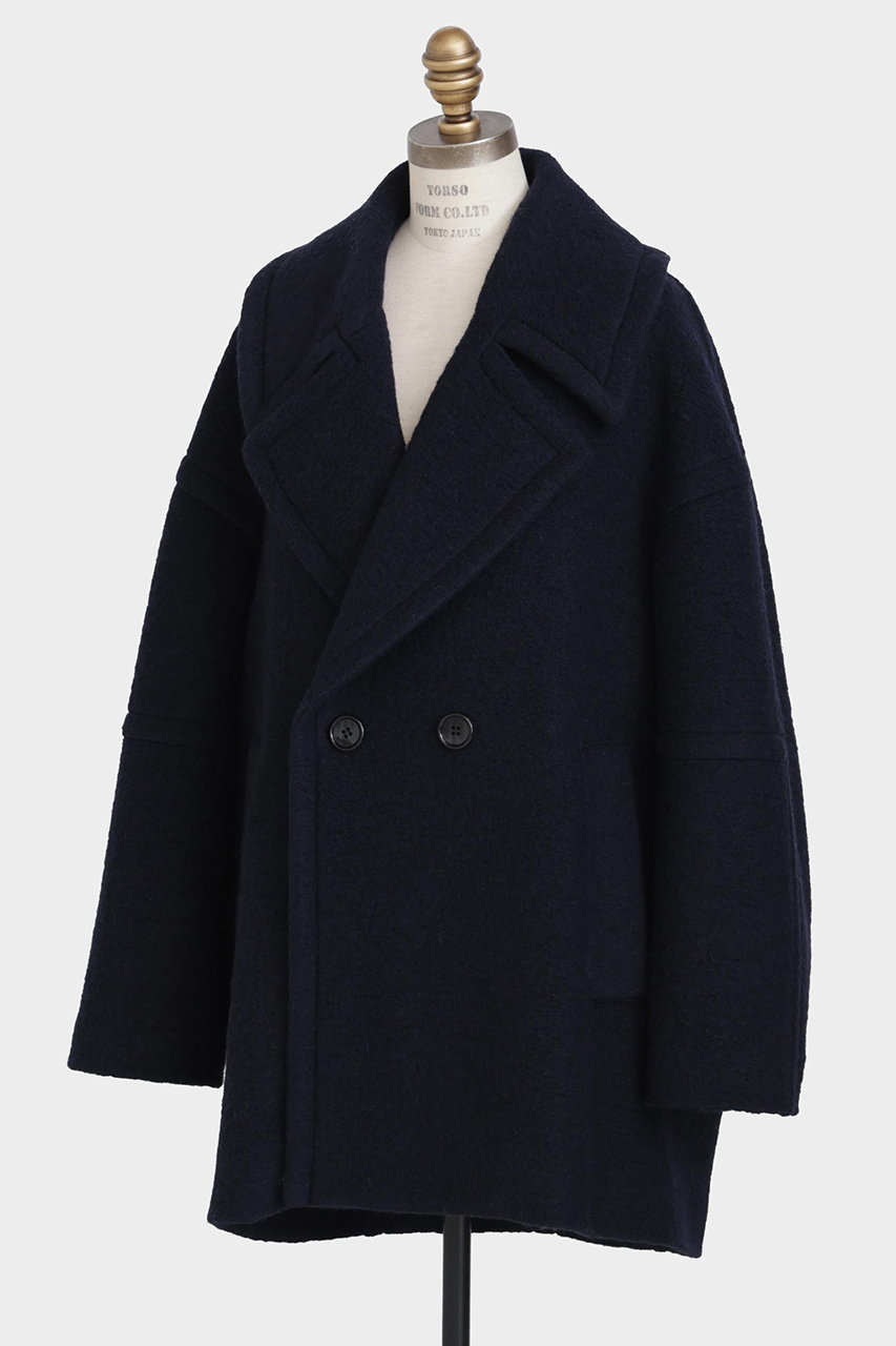 hueLe Museum 【STUMBLY】New Big Silhouette Pea JK (ネイビー, 36) ヒューエルミュージアム ELLE SHOP