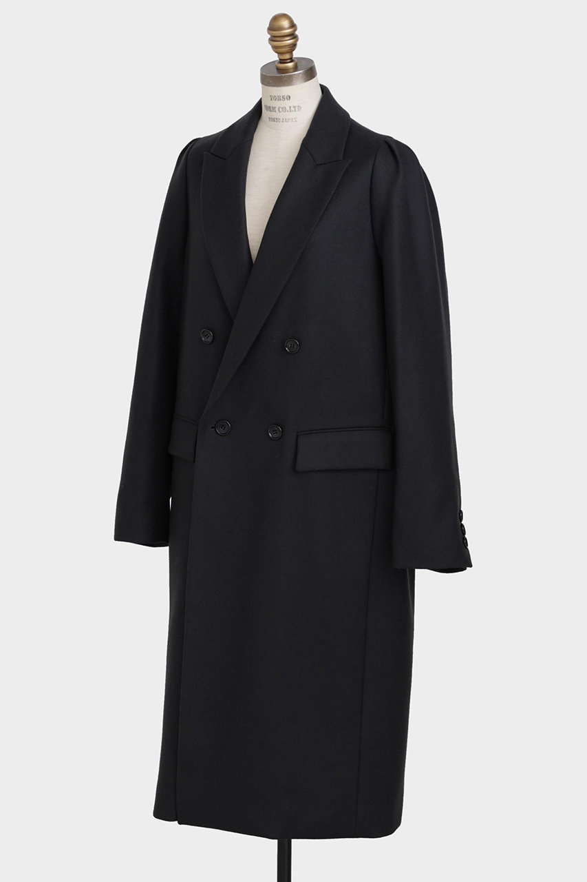 hueLe Museum 【STUMBLY】Constructed Sleeve Chester Coat (グレー, 36) ヒューエルミュージアム ELLE SHOP