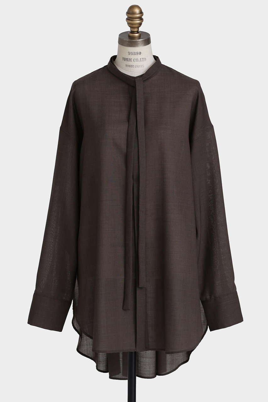 ヒューエルミュージアム/hueLe Museumの【hLM】ニューボウタイブラウス(ブラウン/7505210029)