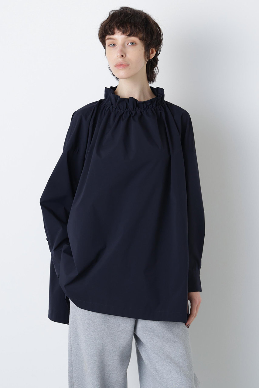 ヒューエルミュージアム/hueLe Museumの【hLM】タイプライターギャザーブラウス(ネイビー/7505210033)