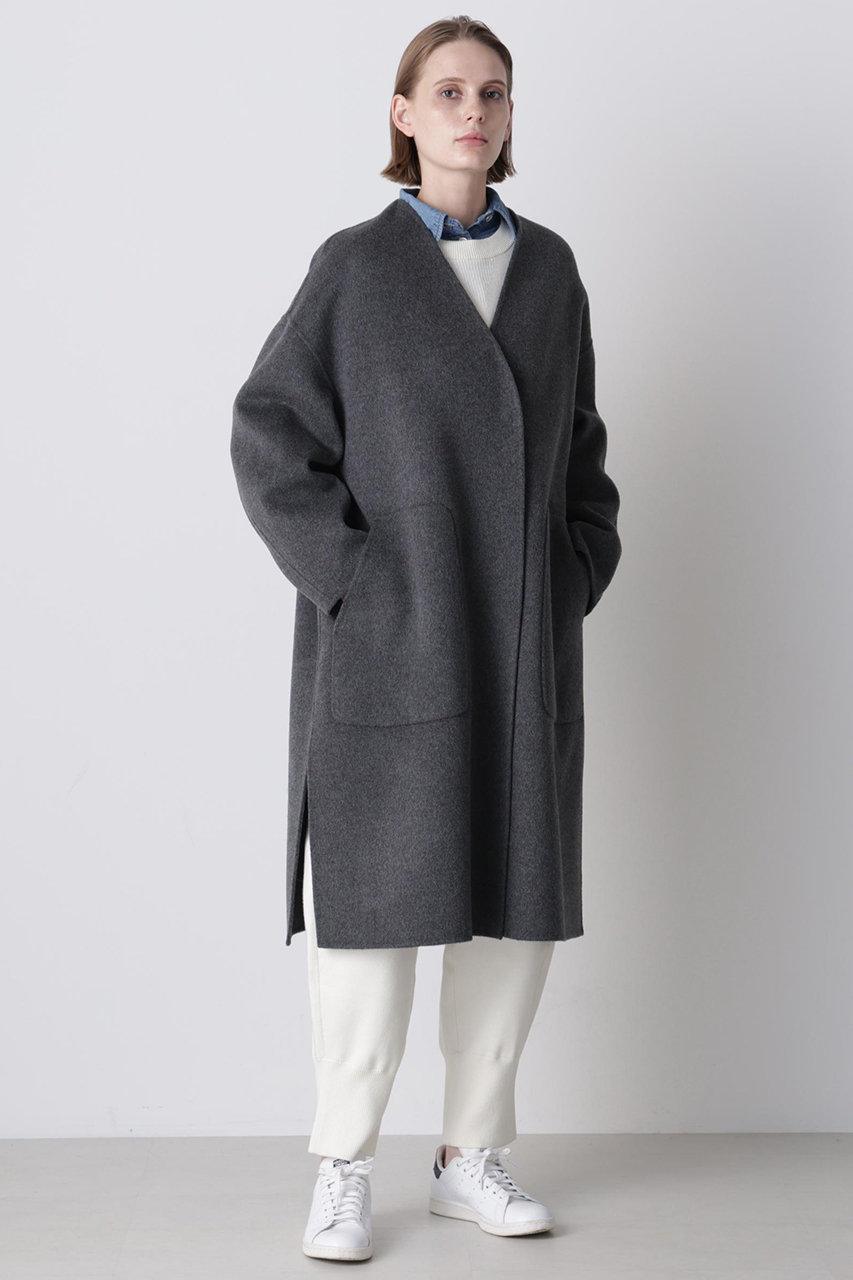 human woman PULETTE リバーシブルコート M グレー HUMAN WOMAN