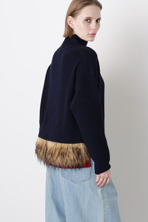 ヒューエルミュージアム/hueLe Museumの【STUMBLY】Fur Trim Combi Pullover(110300/110301)