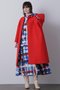 【STUMBLY】Round No Collar Coat ヒューエルミュージアム/hueLe Museum レッド