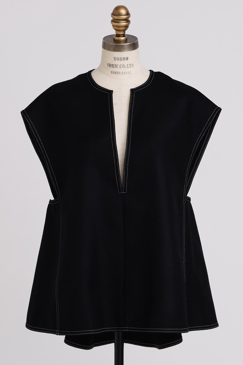 【STUMBLY】Back Peplum Gilet BL