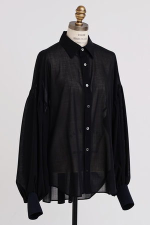 ヒューエルミュージアム/hueLe Museumの【STUMBLY】Sheer Volume Sleeve Shirt(110400/110403)