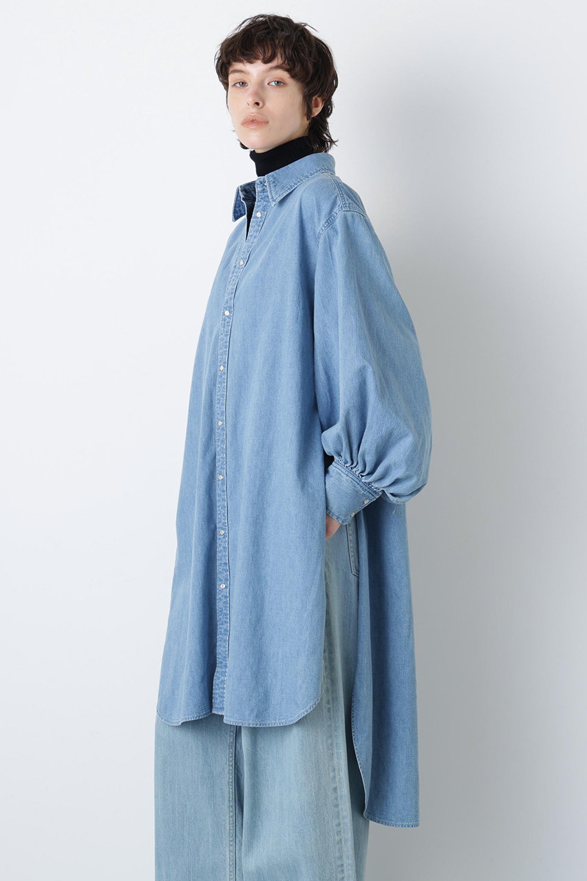 ヒューエルミュージアム/hueLe Museumの【STUMBLY】Denim Long Volume Sleeve SH(ブルー/5355210013)