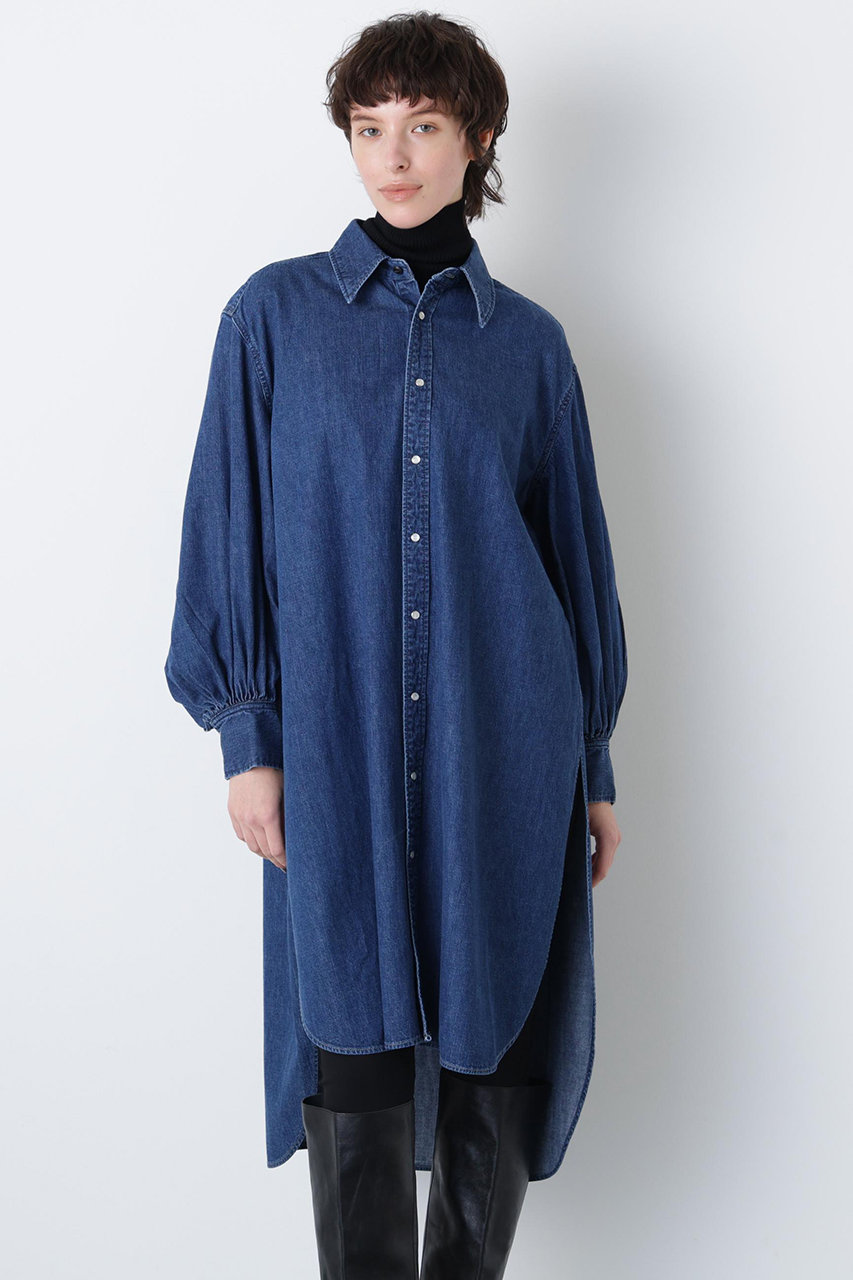 ヒューエルミュージアム/hueLe Museumの【STUMBLY】Denim Long Volume Sleeve SH(ネイビー/5355210013)