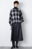 【STUMBLY】Tulle Combi Leather Like SK