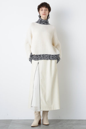 ヒューエルミュージアム/hueLe Museumの【予約販売】【STUMBLY】Tulle Combi Leather Like SK(110700/110703)