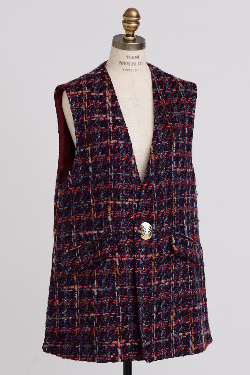 ヒューエルミュージアム/hueLe Museumの【STUMBLY】Linton No Collar Gilet(パープル/5355250014)