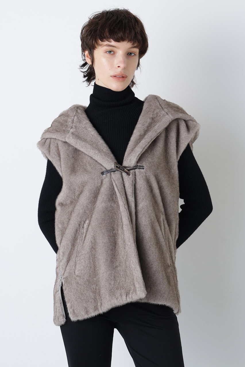 hueLe Museum 【STUMBLY】Mink Like Fur Hoody (グレー, ３８) ヒューエルミュージアム ELLE SHOP