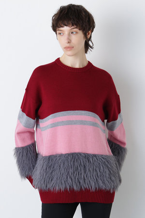 ヒューエルミュージアム/hueLe Museumの【予約販売】【STUMBLY】Fluffy Yarn Combi Pullover(110300/110301)