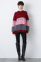 【STUMBLY】Fluffy Yarn Combi Pullover ヒューエルミュージアム/hueLe Museum