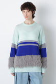 【STUMBLY】Fluffy Yarn Combi Pullover