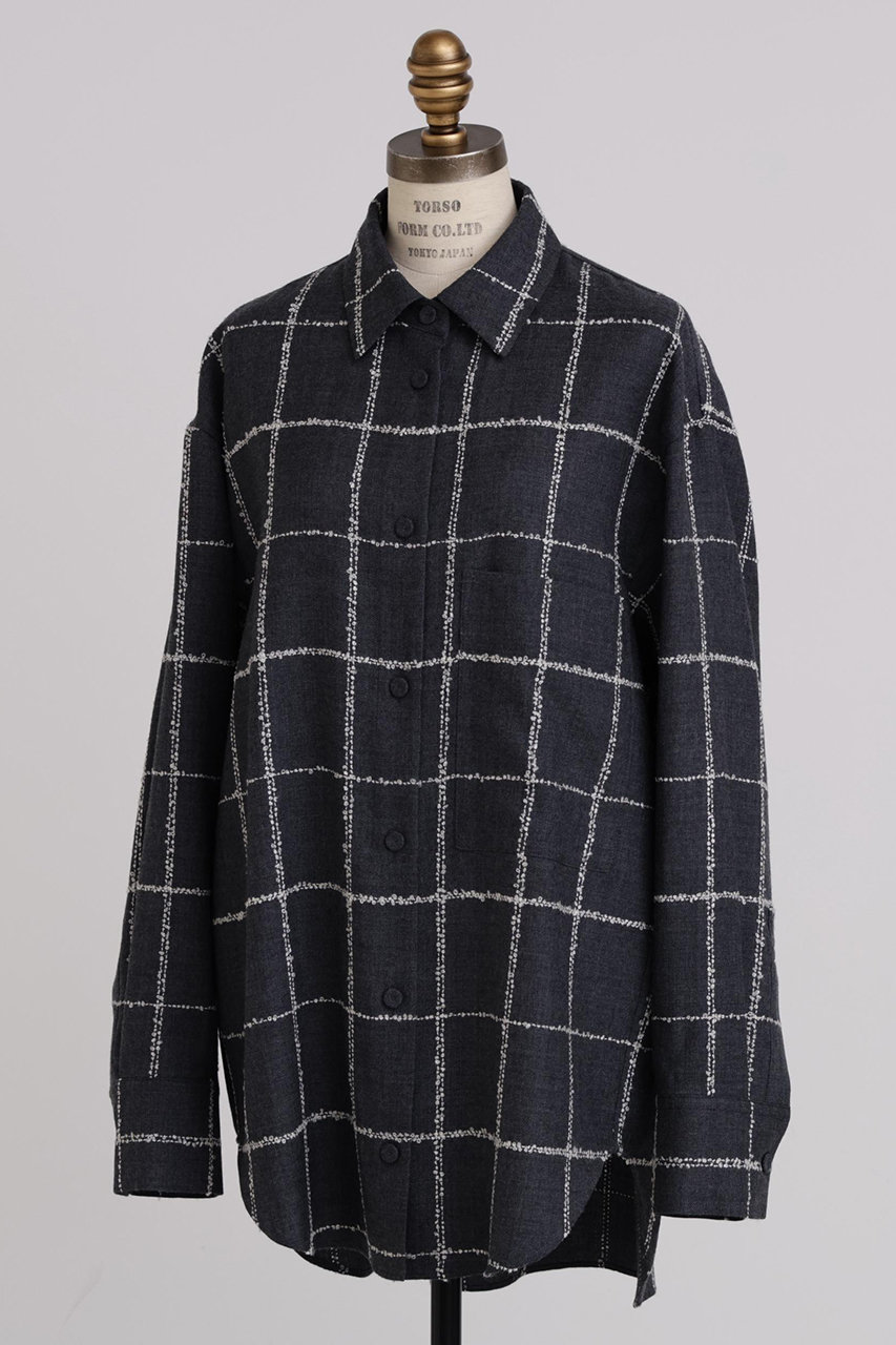 ヒューエルミュージアム/hueLe Museumの【hLM】ウールチェックブラウス(グレー/7505210107)