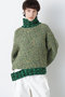 【STUMBLY】Mixed Color Yarn Pullover ヒューエルミュージアム/hueLe Museum グリーン