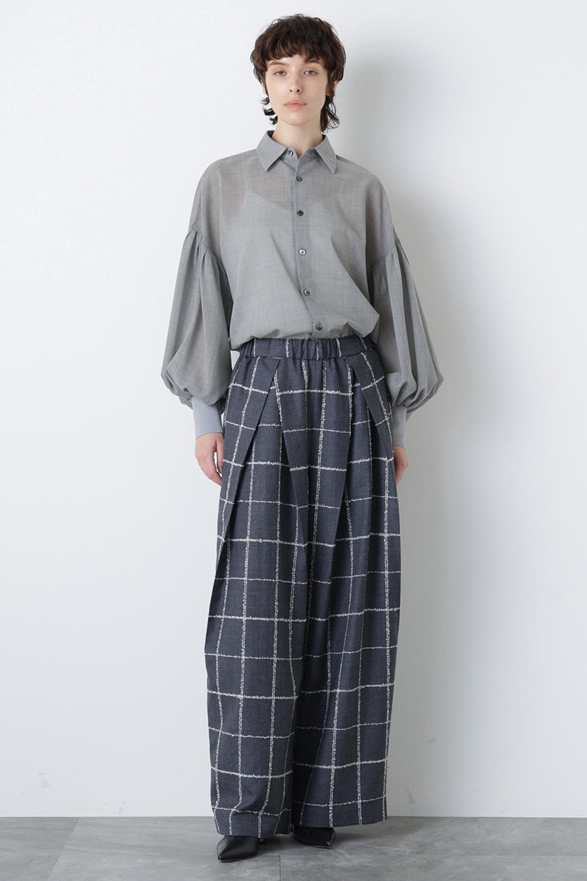 hueLe Museum 【hLM】ウールチェックパンツ (グレー, 36) ヒューエルミュージアム ELLE SHOP hueLe Museum 【hLM】ウールチェックパンツ (グレー, 36) ヒューエルミュージアム ELLE SHOP