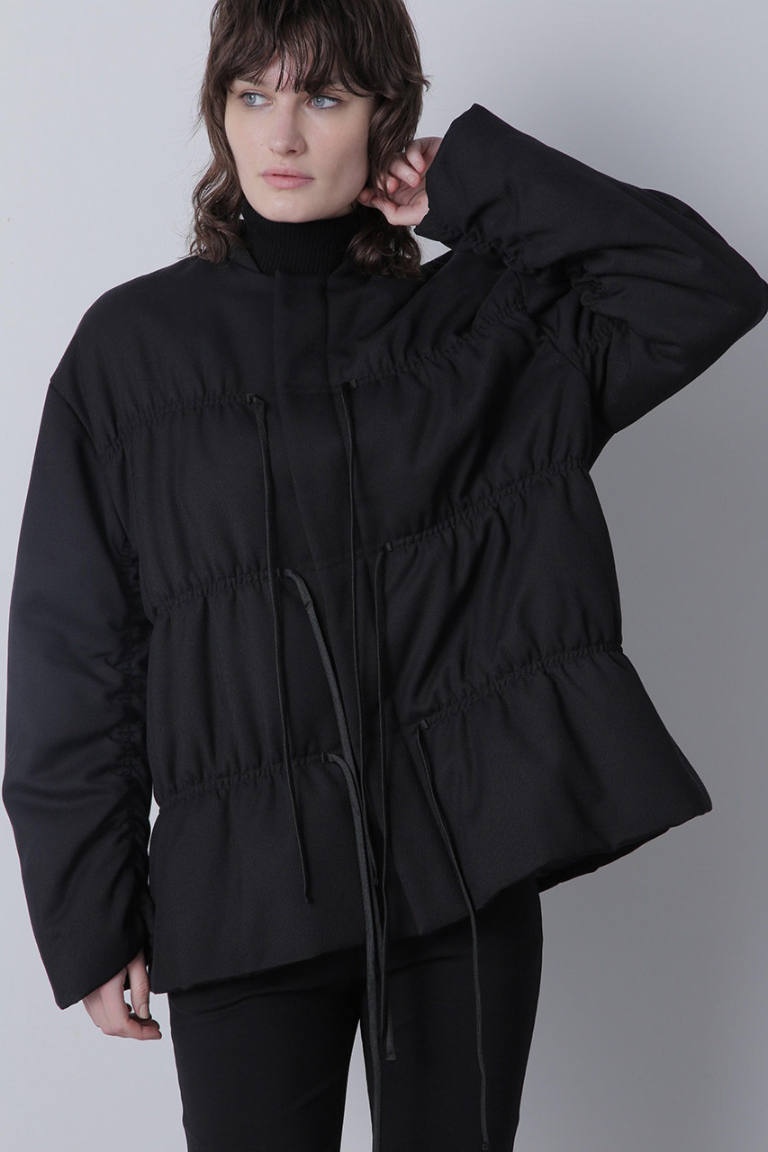 ヒューエルミュージアム/hueLe Museumの【STUMBLY】Padded Shirring Jacket(ブラック/5354250005)