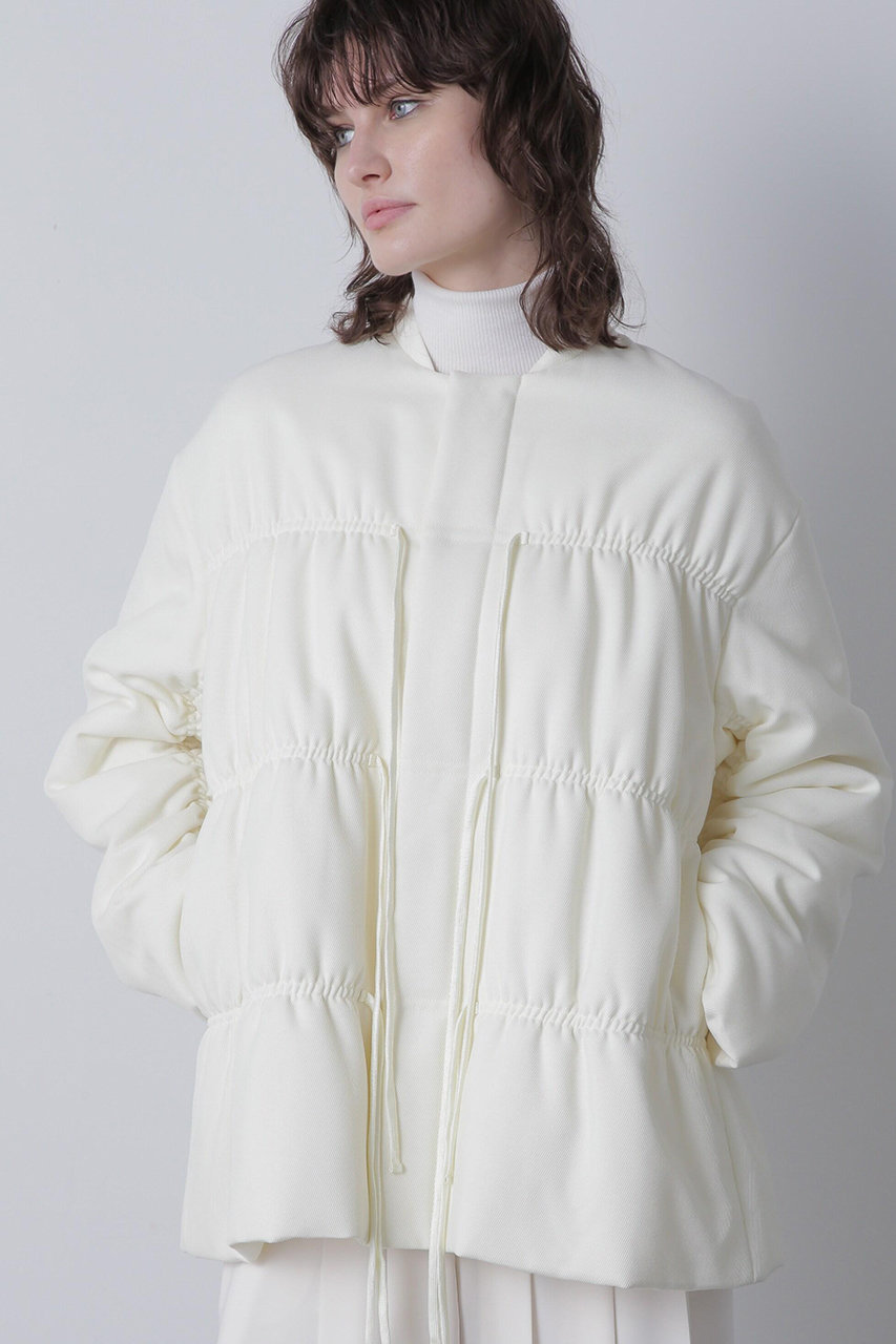 ヒューエルミュージアム/hueLe Museumの【STUMBLY】Padded Shirring Jacket(ホワイト/5354250005)