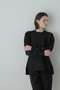 【STUMBLY】Tuck Sleeve Peplum Pullover ヒューエルミュージアム/hueLe Museum ブラック