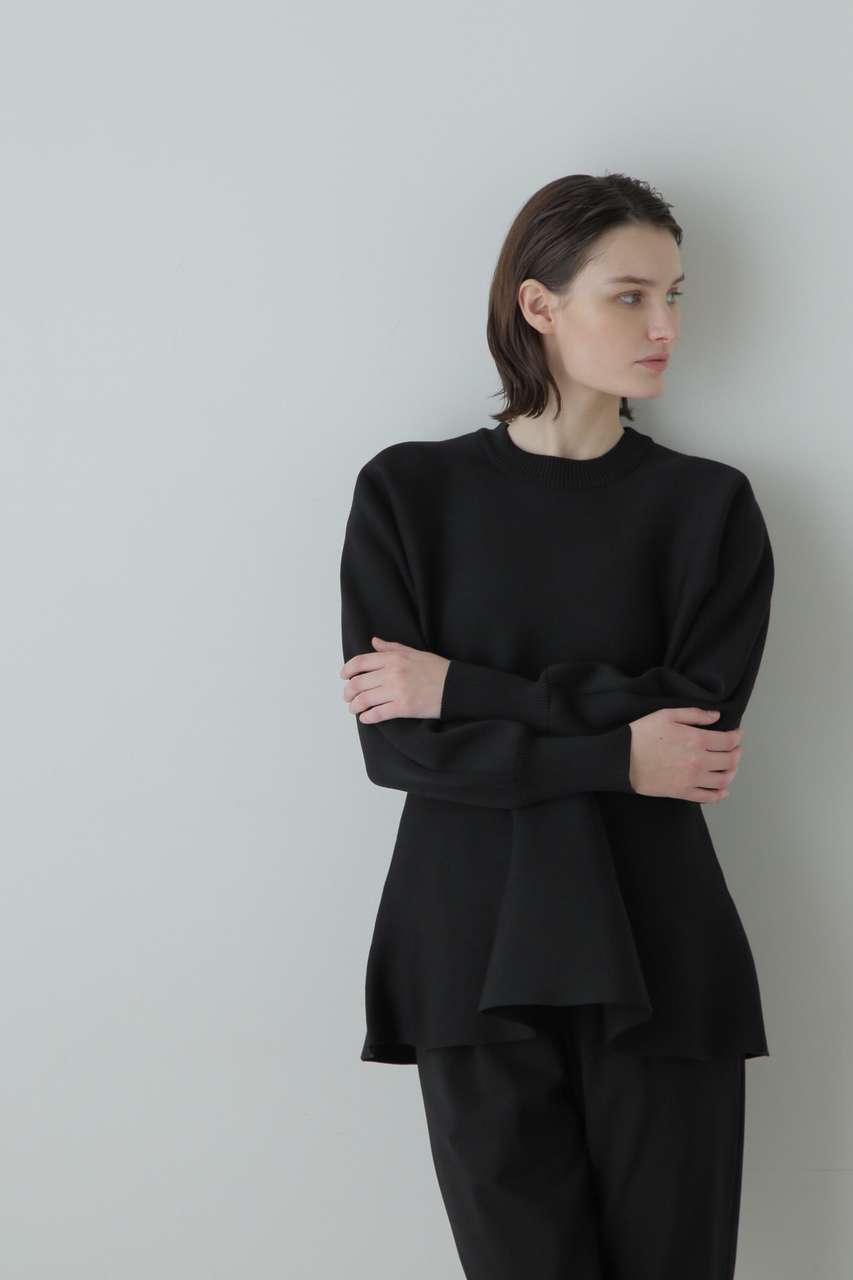 ヒューエルミュージアム/hueLe Museumの【STUMBLY】Tuck Sleeve Peplum Pullover(ブラック/5354170004)