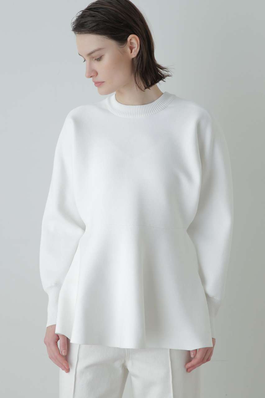 ヒューエルミュージアム/hueLe Museumの【STUMBLY】Tuck Sleeve Peplum Pullover(ホワイト/5354170004)
