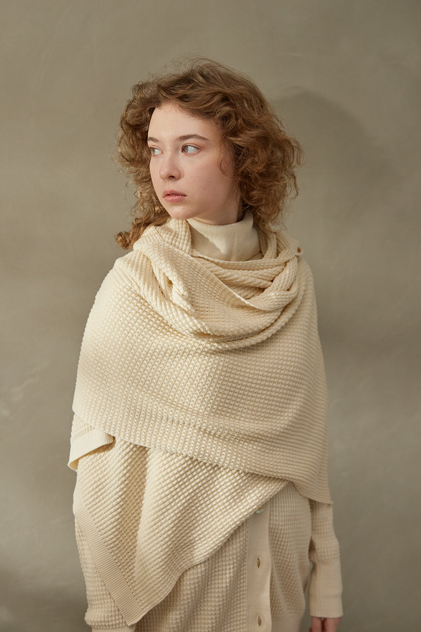 NETENE.(ネテネ)｜パフィーニットフードストール/ナチュラル の通販