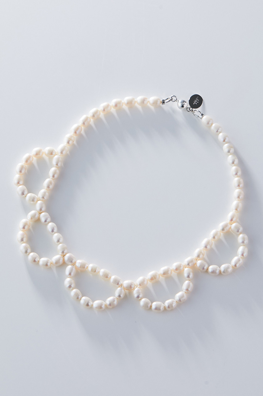 ＜ELLE SHOP＞ ADER.bijoux POP 【KIDS】Juliette pearl collar ネックレス (ホワイト F) アデルビジュー ポップ ELLE SHOP画像