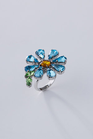 ポップ アデルビジュー/POP ADER.bijouxのMarie Jewel flower リング(150400/150401)