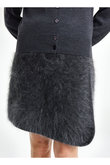 KRISSAH モヘアブレンド ラップシルエットミニスカート