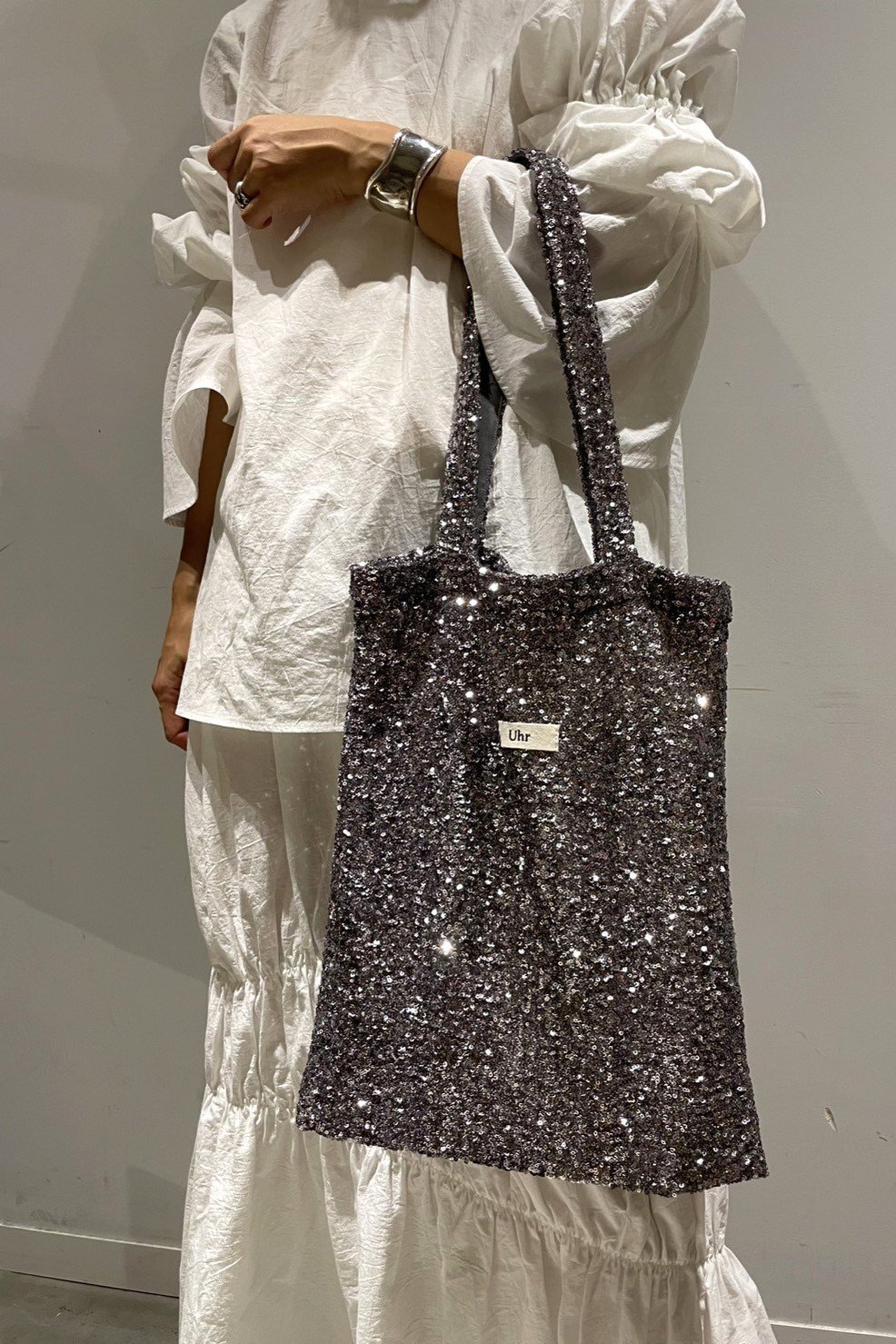 Uhr / ウーア　Spangle Tote Bag  シルバー