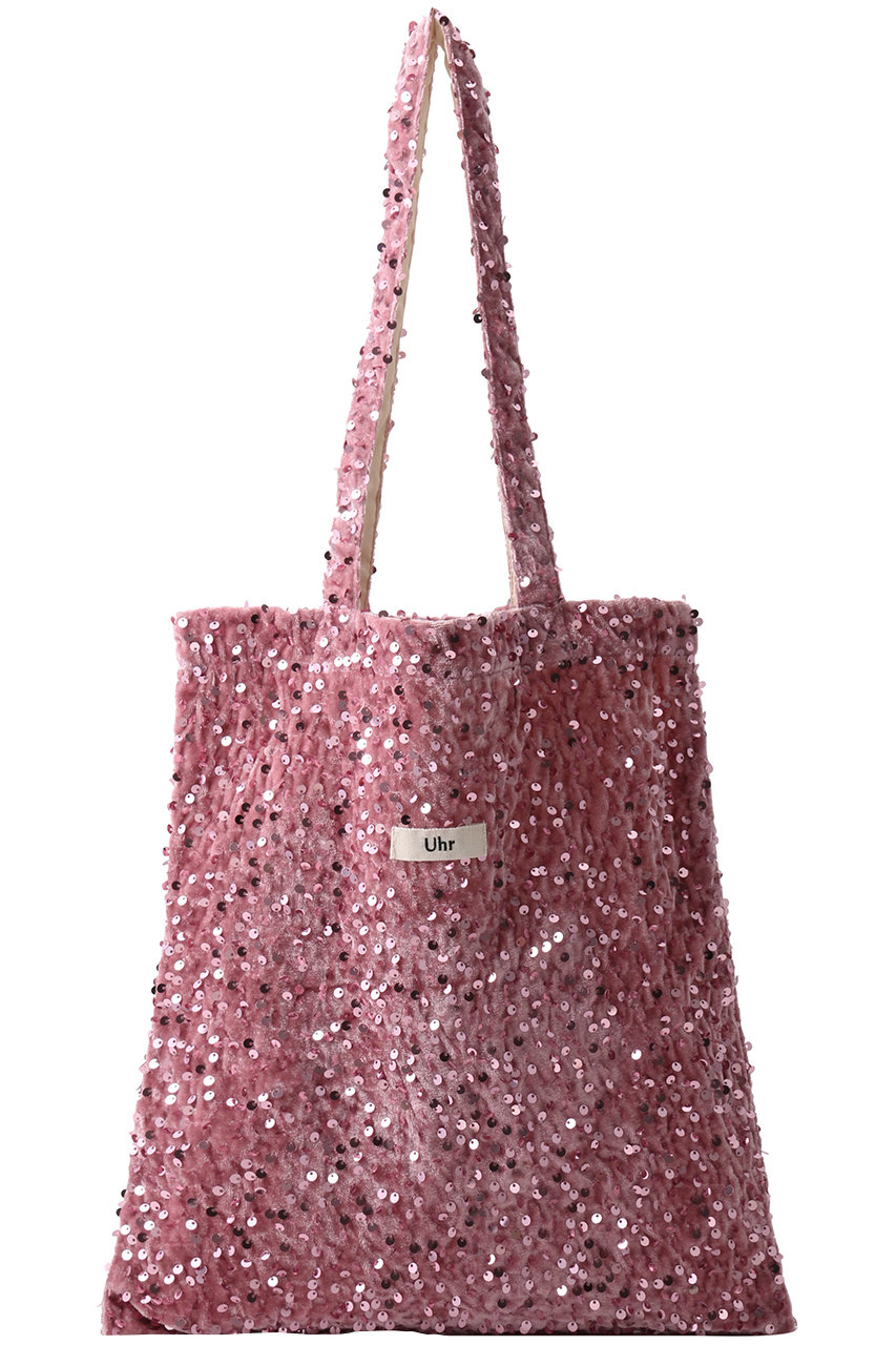 Uhr 【ELLE SHOP限定】スパンコールベロア トートバッグ (ピンク, F) ウーア ELLE SHOP Uhr 【ELLE SHOP限定】スパンコールベロア トートバッグ (ピンク, F) ウーア ELLE SHOP